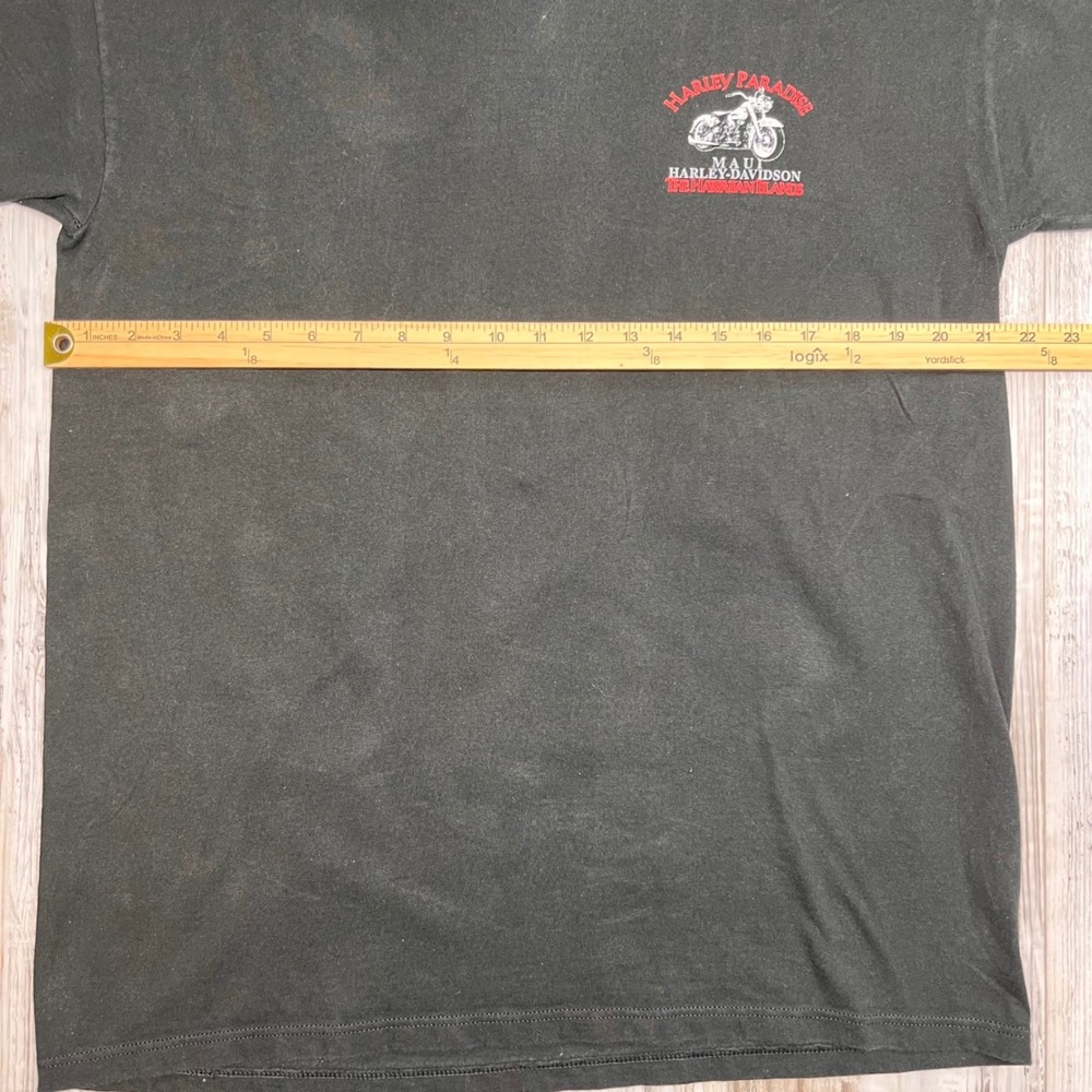 Vintage 1996 Harley-Davidson Maui Hawaii T-Shirt Black Mens Lg. Harley Paradise - Picture 7 of 8